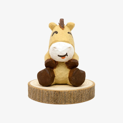 Hand-Carved Wooden Chinese Zodiac Animal Figurines
