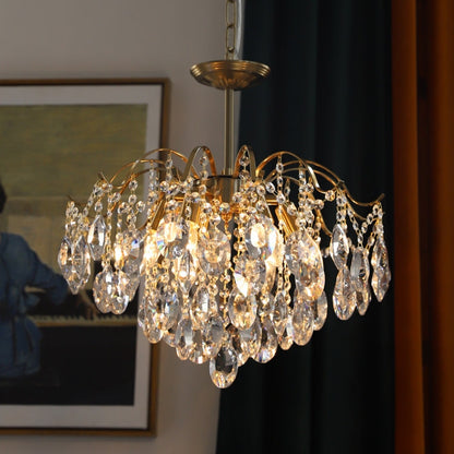 Vintage Sumptuous Teardrop Crystal Chandelier