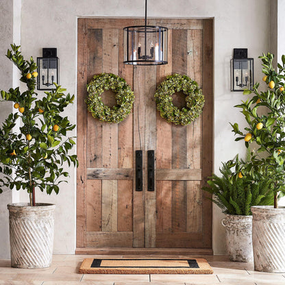 Ferrix Outdoor Lantern Pendant Lamp – Industrial Glass and Iron Design for Modern Spaces