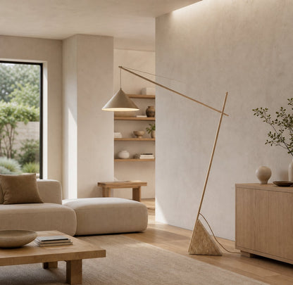 Grande Travertine Floor Lamp