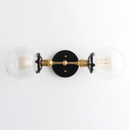 Lumio Globe Industrial Vanity Lighting- Modern Double Globe Wall Light