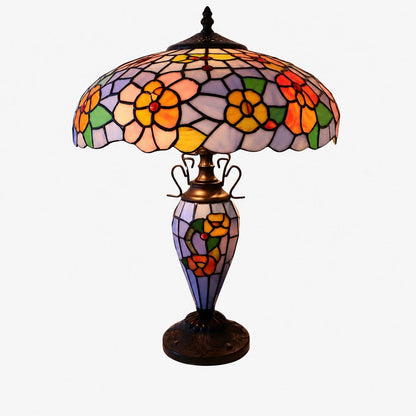 TF Keswick Dragonfly Tiffany Table Lamp – Handcrafted Stained Glass Shade for Living Room or Bedroom