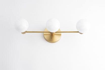 Glorica Glass Mid Century Modern Vanity Light - 3 Light Wall Fixture