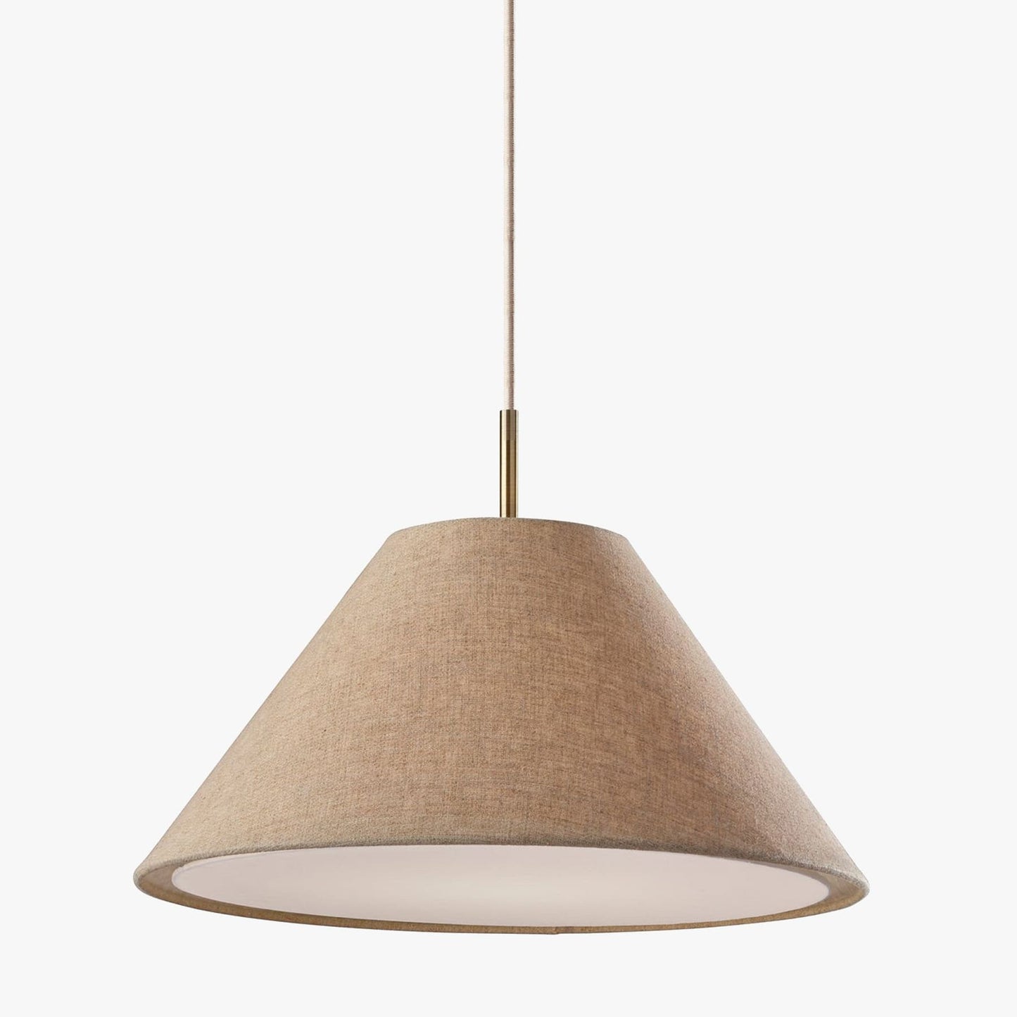 Lorvion Linen Drum Shade Flush Mount & Pendant - Antique Brass Ceiling Light