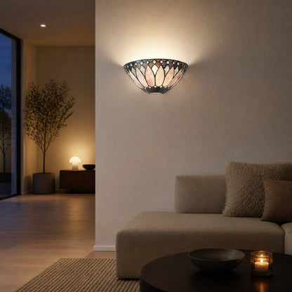 TF Brooklyn Elegant Wall Light - Art Deco Glass Wall Sconce for Living Room or Hallway