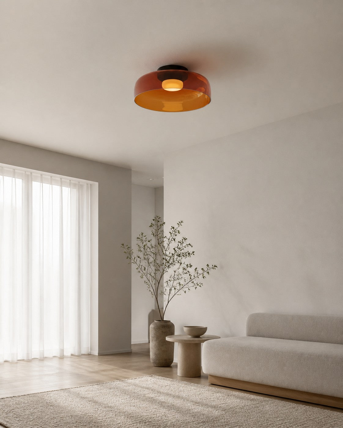 Celestial Modern Glass Ceiling Light – Nordic Design  Glass Disc Fixture for Bedroom and Dining