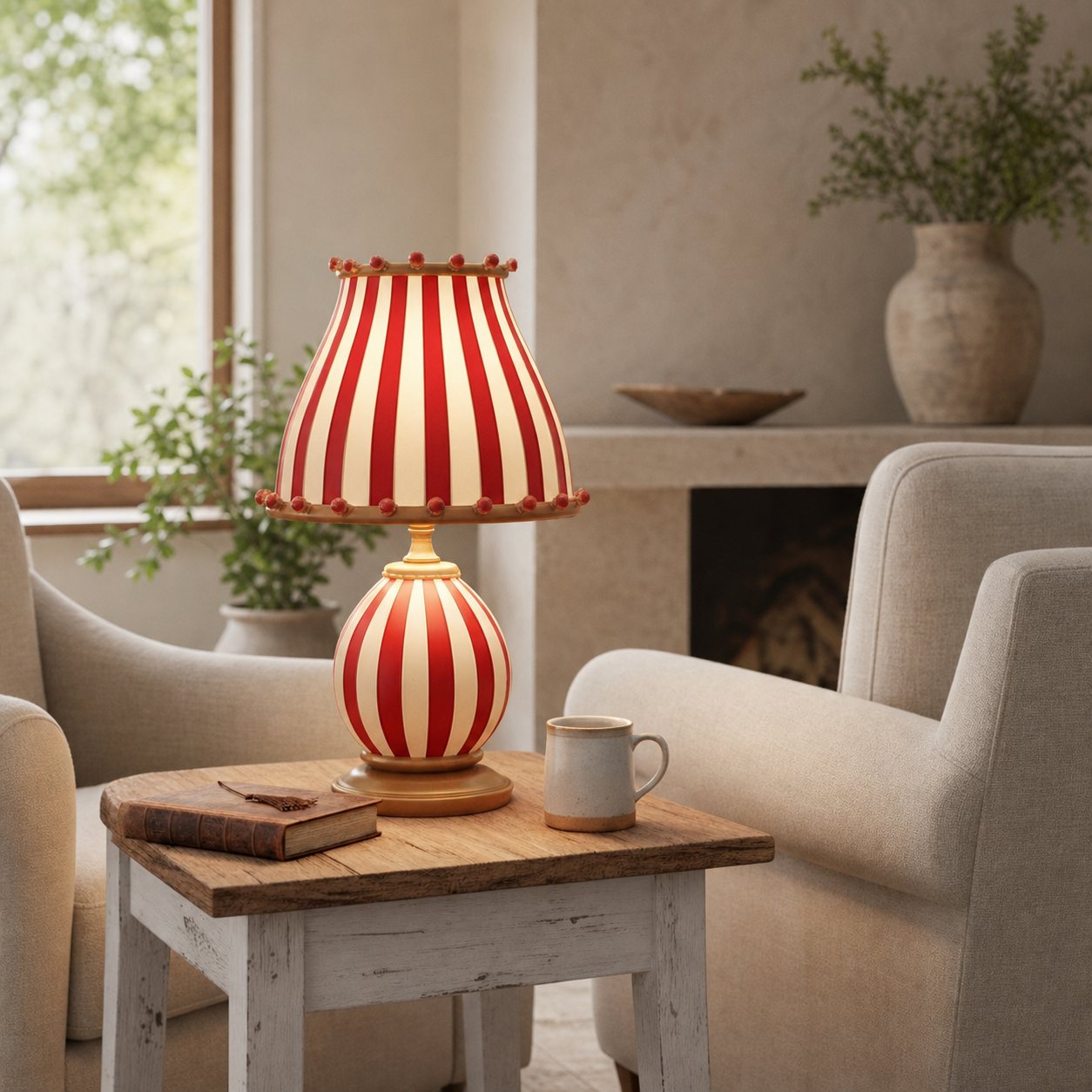 Festilo Playful Sculptural Table Lamp with Dome Shade – Modern Accent Design for Living Room