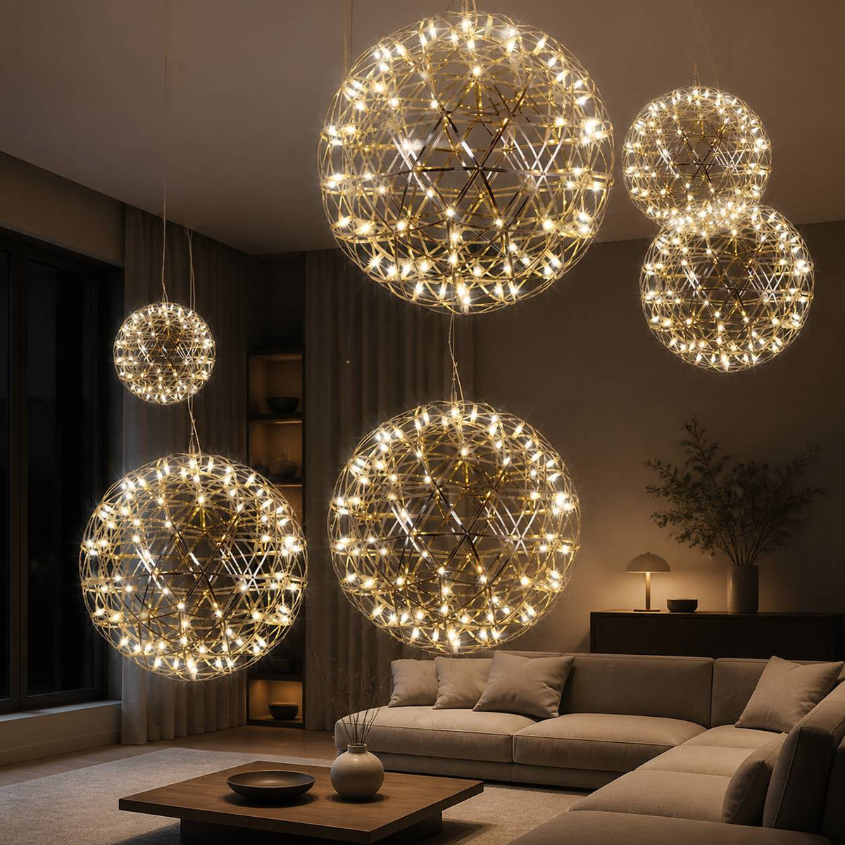 Silver Spark Ball Pendant Light