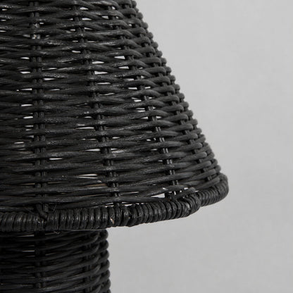Wickara Sculptural Rattan Mini Table Lamp - Natural Woven Finish Suitable for Side Tables & Entryways