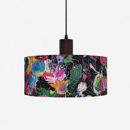 Fabric drum pendant light 26