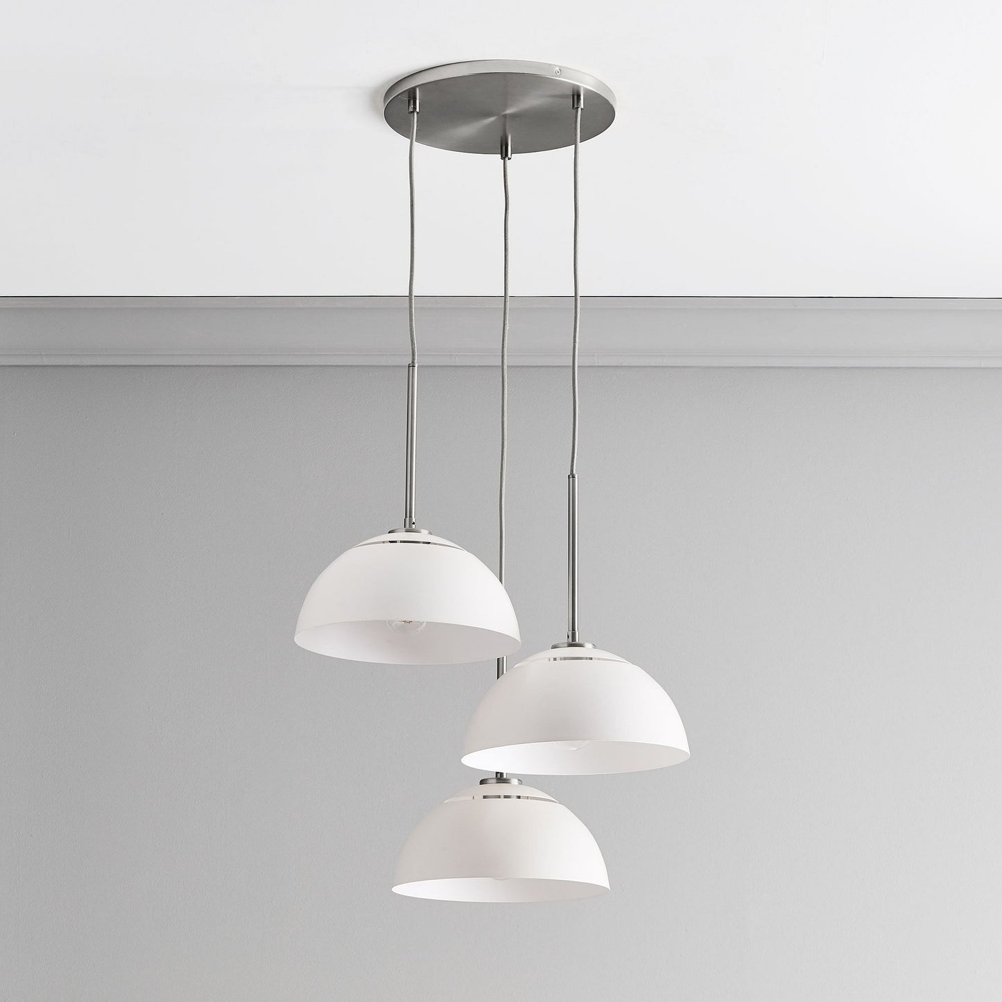 Parvion Modern Adjustable 3-Head Sculptural Metal Pendant Light