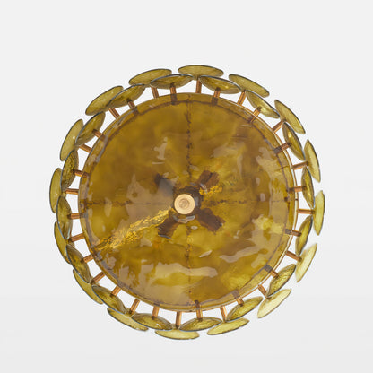 Lorenzo Halo Disc Vintage‑Modern Chandelier – Dining Room Statement Light