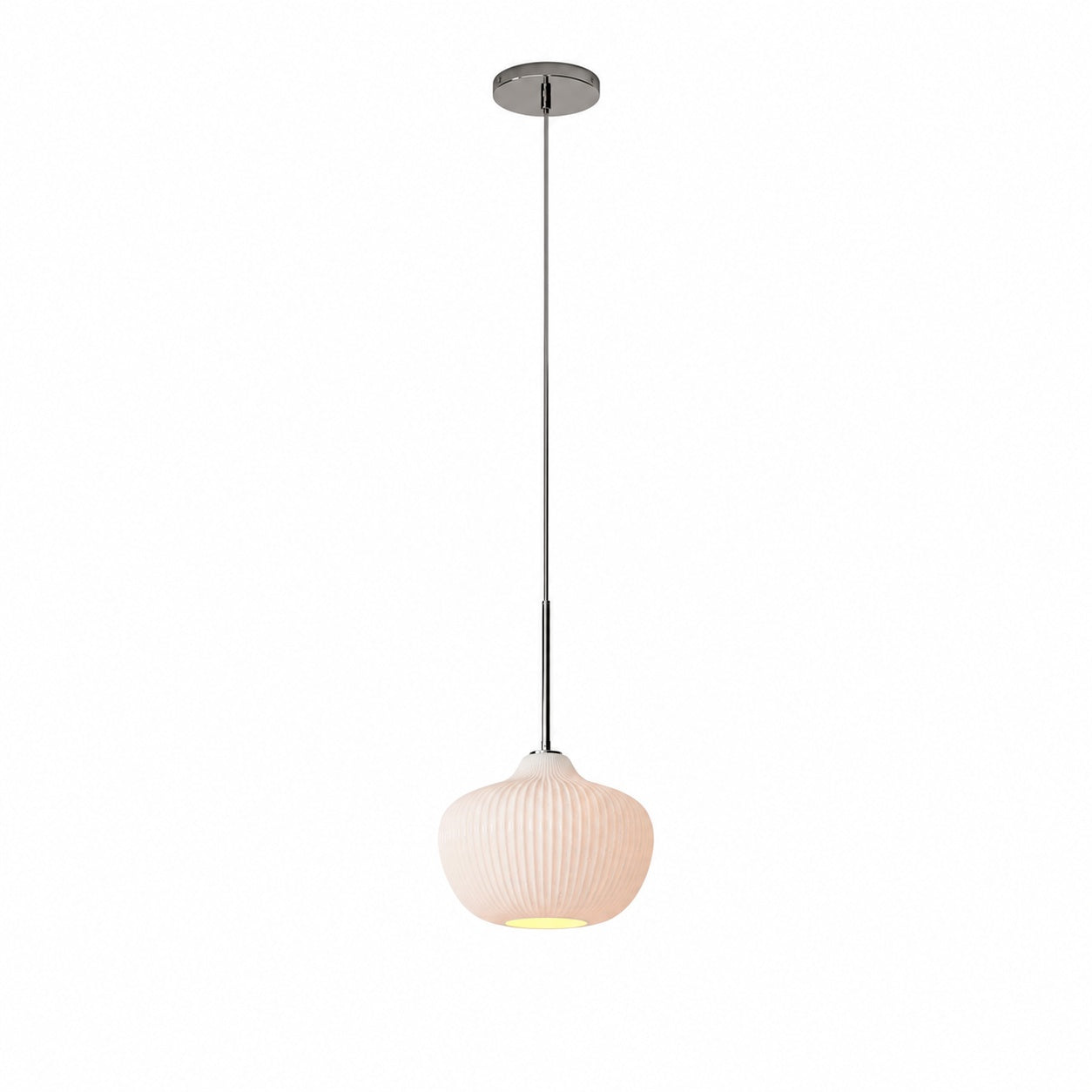 Rivrona Ribbed Pendelleuchte – Moderne gerippte Glasleuchte mit Metalloberfläche