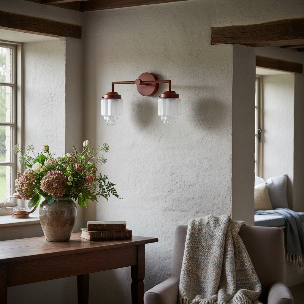 Tierlux Glass Colorful Geometric Art Deco Wall Sconce – Modern Vanity Light for Bathrooms