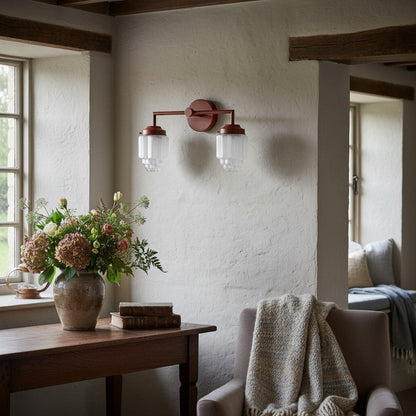 Tierlux Glass Colorful Geometric Art Deco Wall Sconce – Modern Vanity Light for Bathrooms