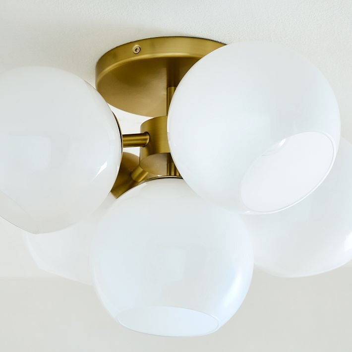 Brina Glass 5-Light Flush Mount - Minimalist Glass Ceiling Fixture