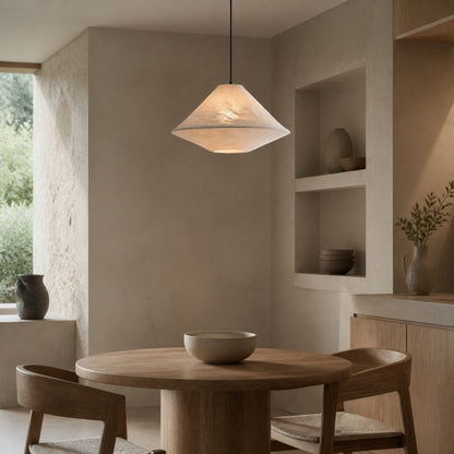 Zalen Collapsible Fabric Shade - Handcrafted Woven Pendant Light for Dining Room and Entryway Ambiance