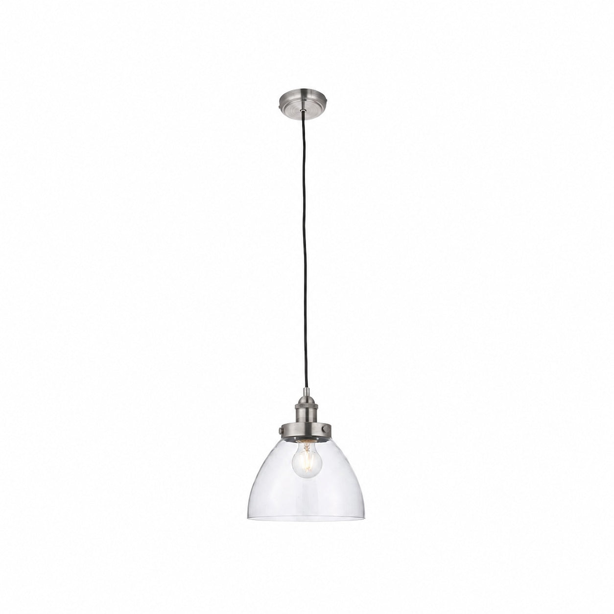 Novera Art Deco Kuppel-Hängeleuchte mit verstellbarer Höhe und Glasschirm - Wohnzimmer