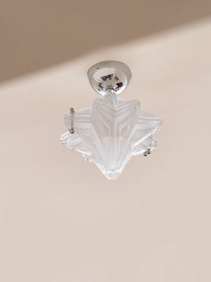 Art Deco Star Ceiling Lamp – Frosted Glass Fixture for Hallway & Entryway – Astris Ceres