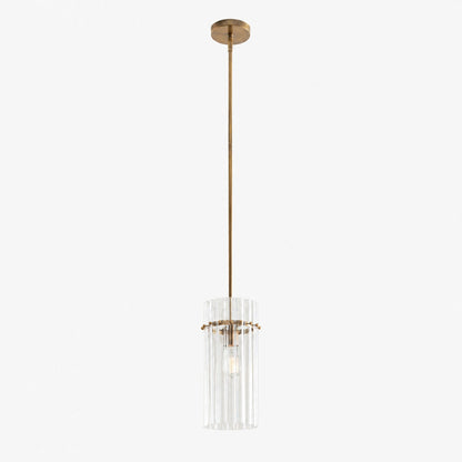 Lumora Kristall-Pendelleuchte – Elegantes Trommelmessing und geschliffenes Glas