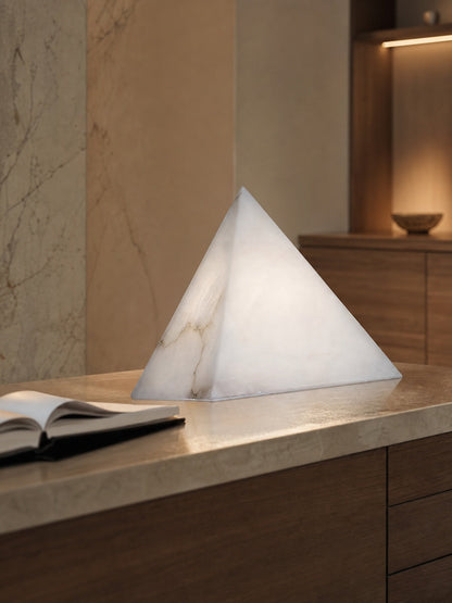 Alabaster Pyramid Table Lamp