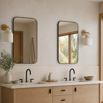 Hanton Moderne, minimalistische Wandleuchte aus Messing und Glas – feuchtigkeitsbeständig für Badezimmer