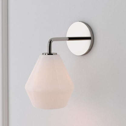 Merin Sculptural Milk Glass Geometric Wall Lamp