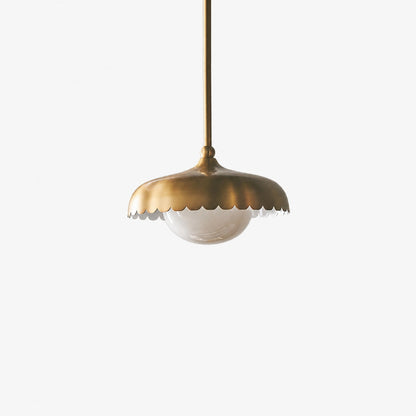 Rayla Scallop Pendelleuchte – Retro Messing Deckenlampe für Esszimmer & Küche