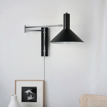 Moderne Bauhaus Schwenkbare Wandleuchte für Esstisch mit Kabel und Stecker
