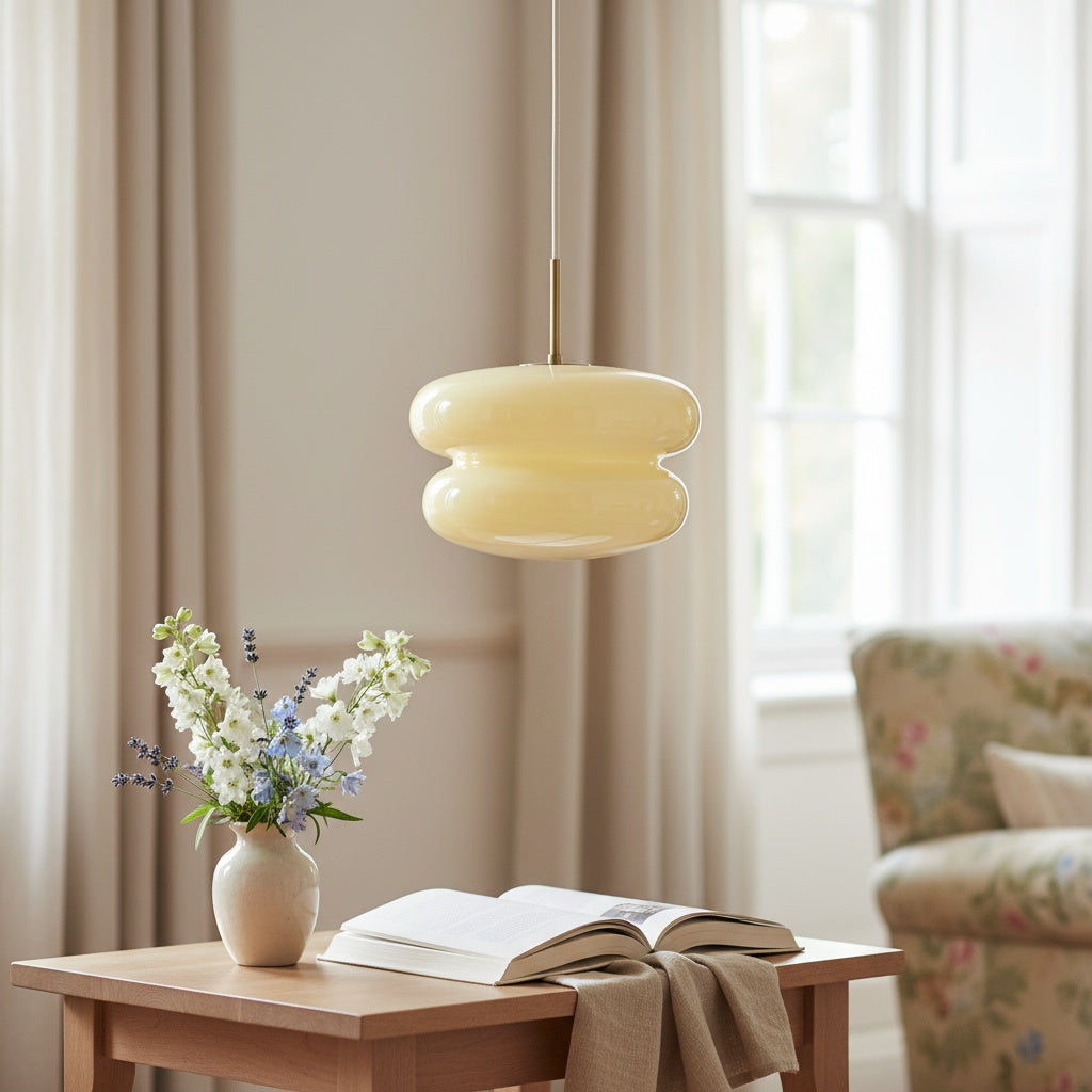 Spherical Opal Glass Pendant Lamp Modern Style for Dining & Living Rooms