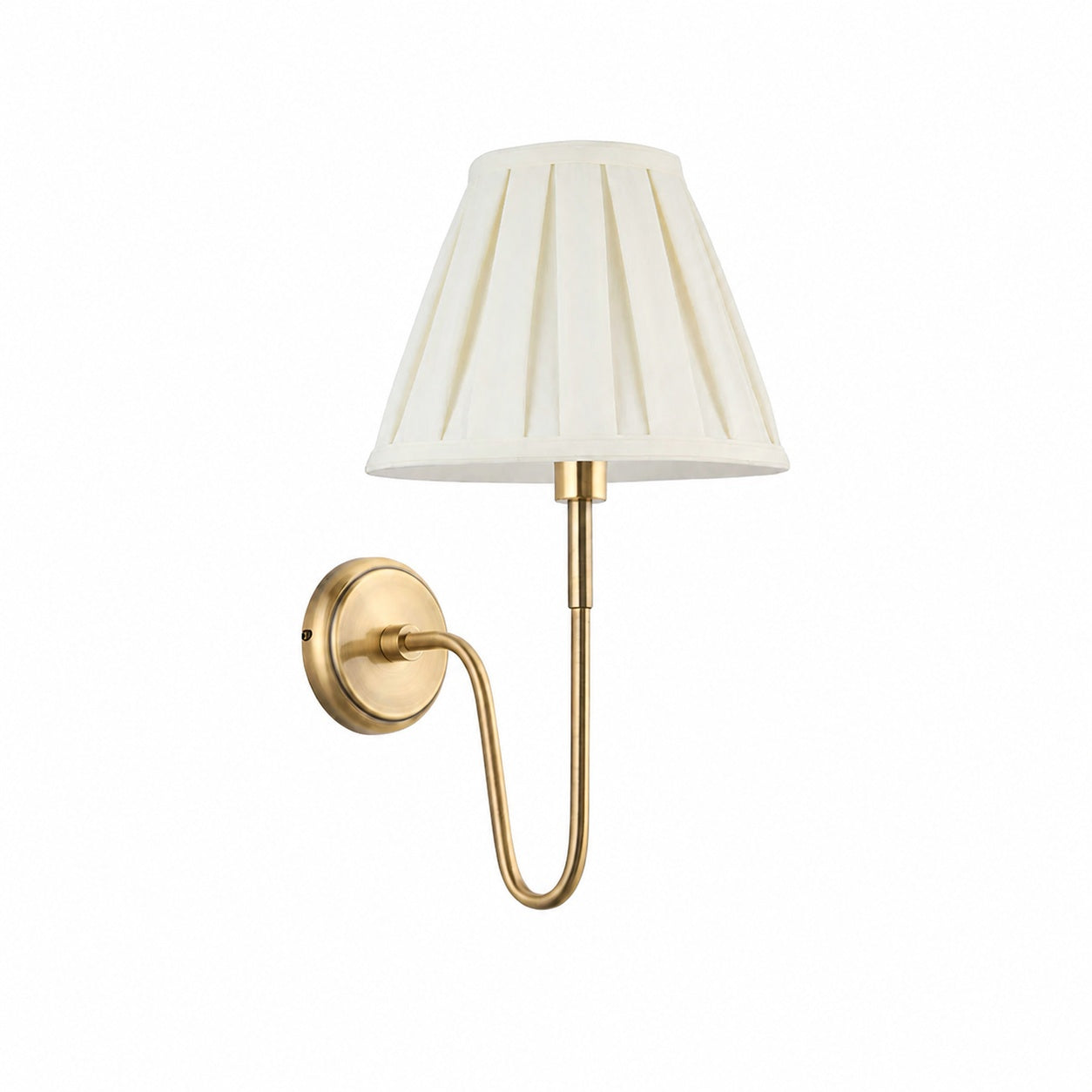 Ivoralux Tapered Fabric Wall Light – Modern Classic Curved Arm Sconce for Hallways or Bedrooms