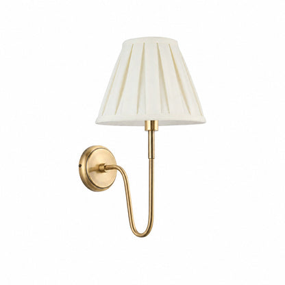 Ivoralux Tapered Fabric Wall Light – Modern Classic Curved Arm Sconce for Hallways or Bedrooms