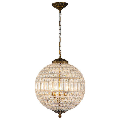 Luxuriöse Vintage Kristall Kugel Pendelleuchte