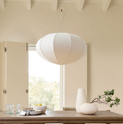 Alvian Pendant Light - Linen Shade with Adjustable Height for Cozy Dining