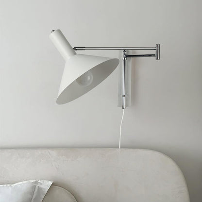 Moderne Bauhaus Schwenkbare Wandleuchte für Esstisch mit Kabel und Stecker