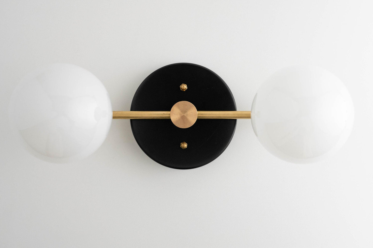 Glorica Glass Vanity Light - Modern Brass Wall Sconce for Bathroom Style