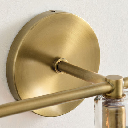 Glavira Recycled Glass Double Sconce - Indoor Brass Wall Lighting