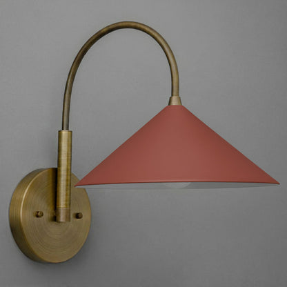 Curva Metal Vintage Wall Sconce  - Elegant Cone Shade for Bedrooms