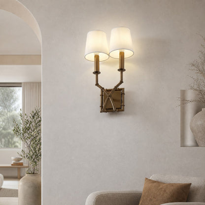 Double Arm Bamboo Sconce