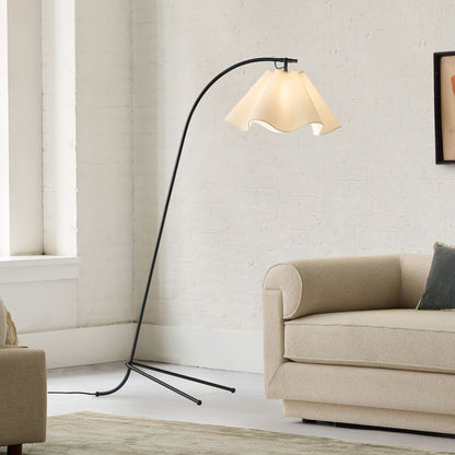 Oslan Elegant Linen Shade Modern Floor Lamp for Bedrooms and Reading Corners