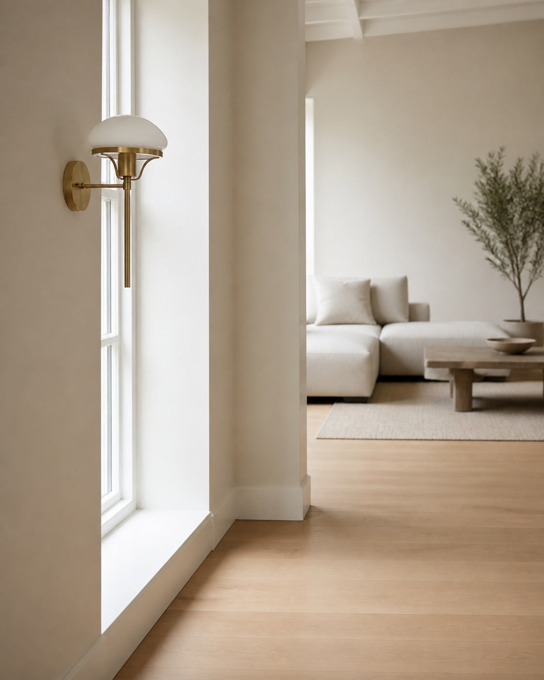 Ornato Luxe Moderne Art Deco Wandleuchte - Opalglas Kugelleuchte - Messing oder Schwarz