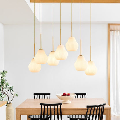 Rivrona Contemporary 7-Light Chandelier - Modern Glass Lighting for Dining Rooms
