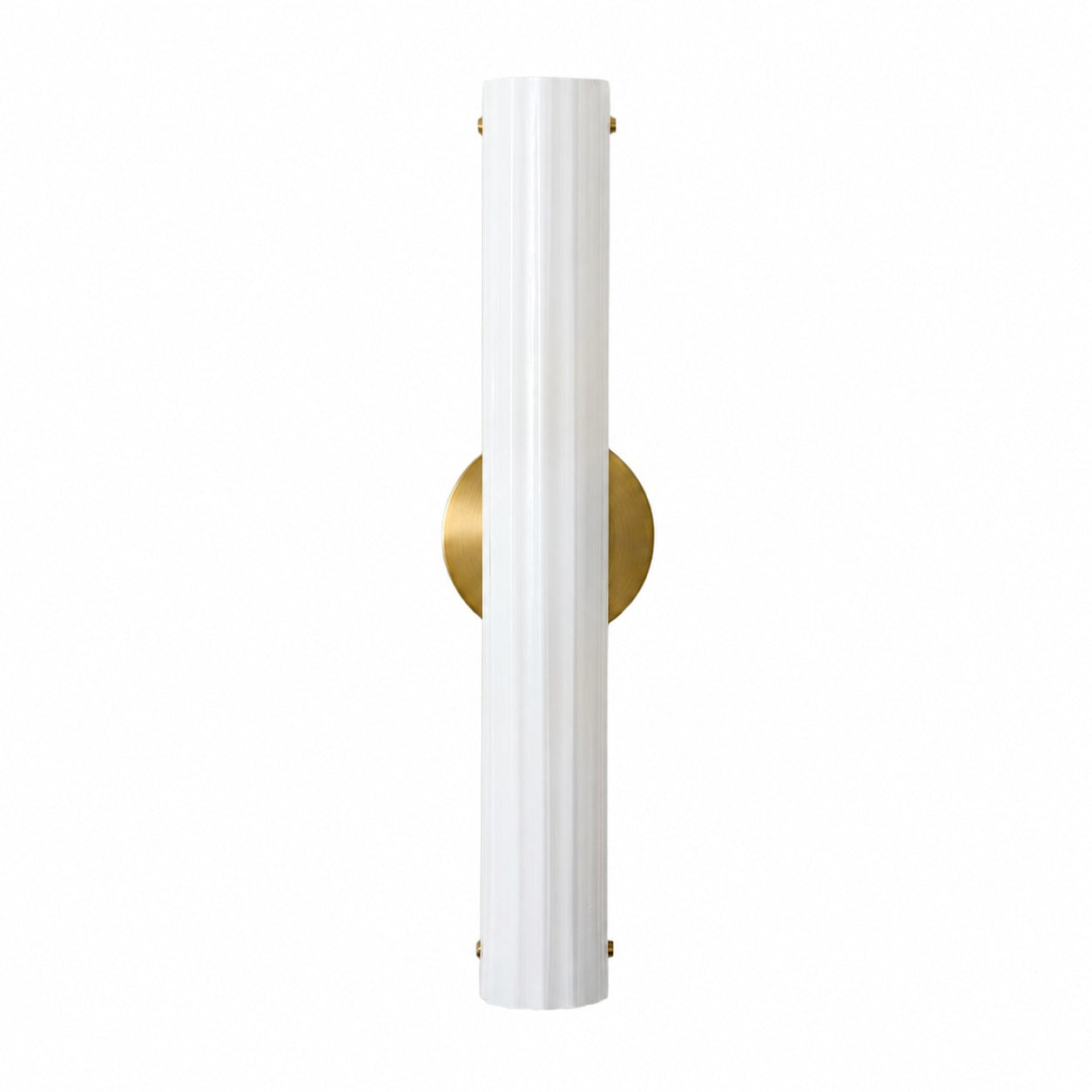 Trenia Stahl-Wandleuchte mit Milchglasschirm – Vertikal geripptes Design