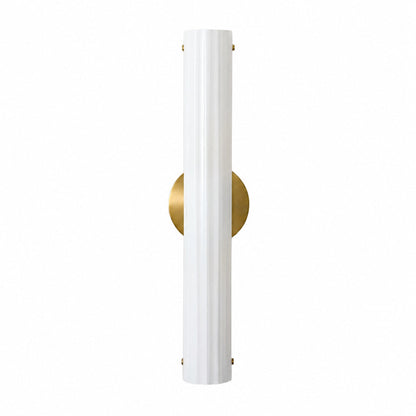 Trenia Stahl-Wandleuchte mit Milchglasschirm – Vertikal geripptes Design