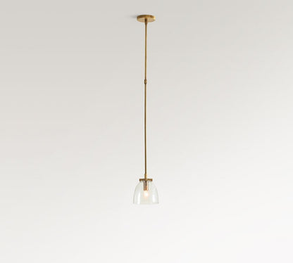 Auria Metal Brass Pendant Lighting - Vintage Finish with Glass Shade