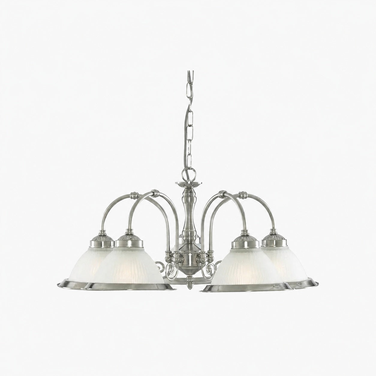 TF Vintora Pendelleuchte aus geripptem Glas – Elegante Metallumrandung für Küchen, Essbereiche und Flure