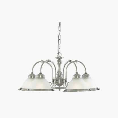 TF Vintora Pendelleuchte aus geripptem Glas – Elegante Metallumrandung für Küchen, Essbereiche und Flure