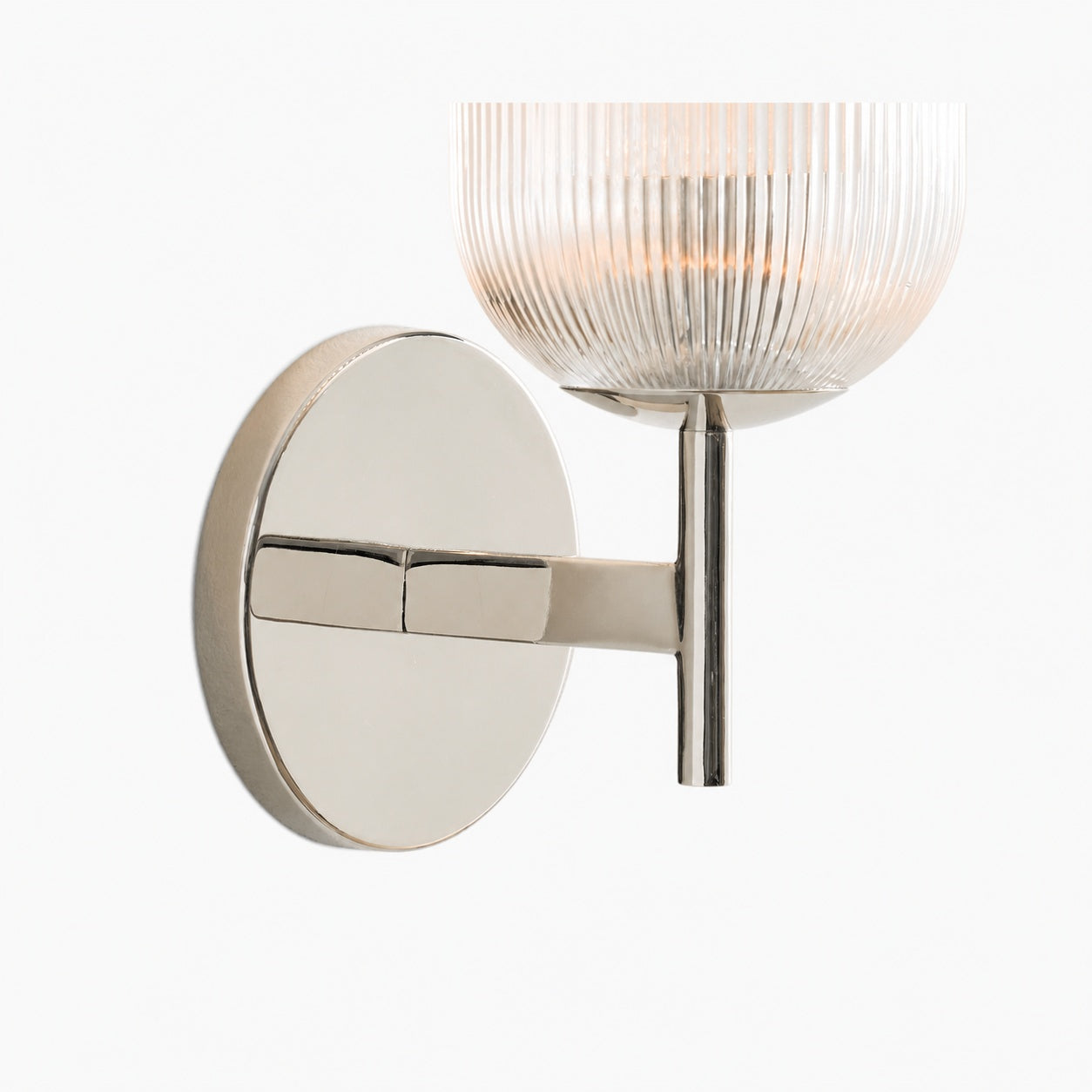 Bravira Wandleuchte aus geripptem Glas – Wandleuchte aus Metall mit klarem Glasschirm