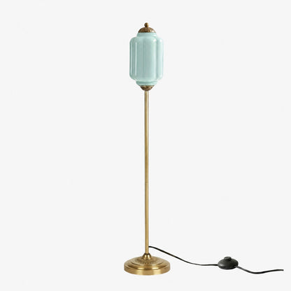 Eloise Textured Glass Pumpkin-Inspired Floor Lamp - Organic Artistry and Retro Style for Living Rooms
