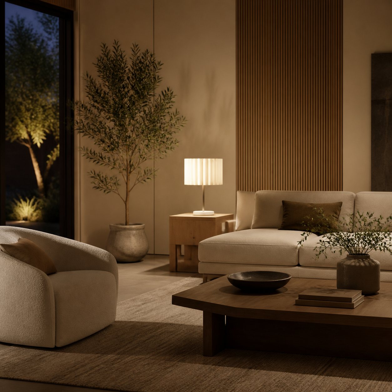 Velura Table Lamp - Beige Linen Shade in Light Beige